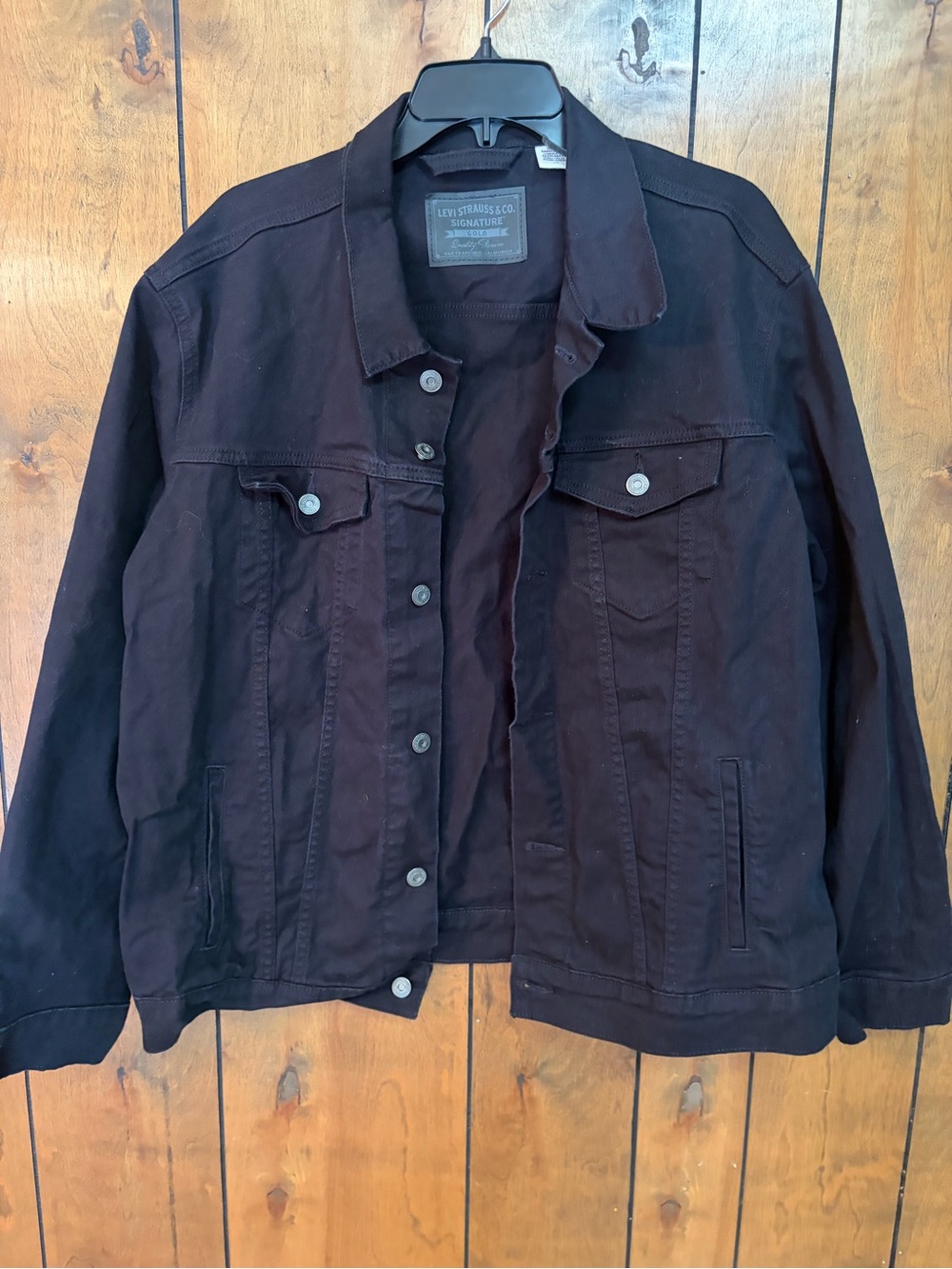 Levi's Men's Black Denim Jacket - Button-Front Trucker Gold Label